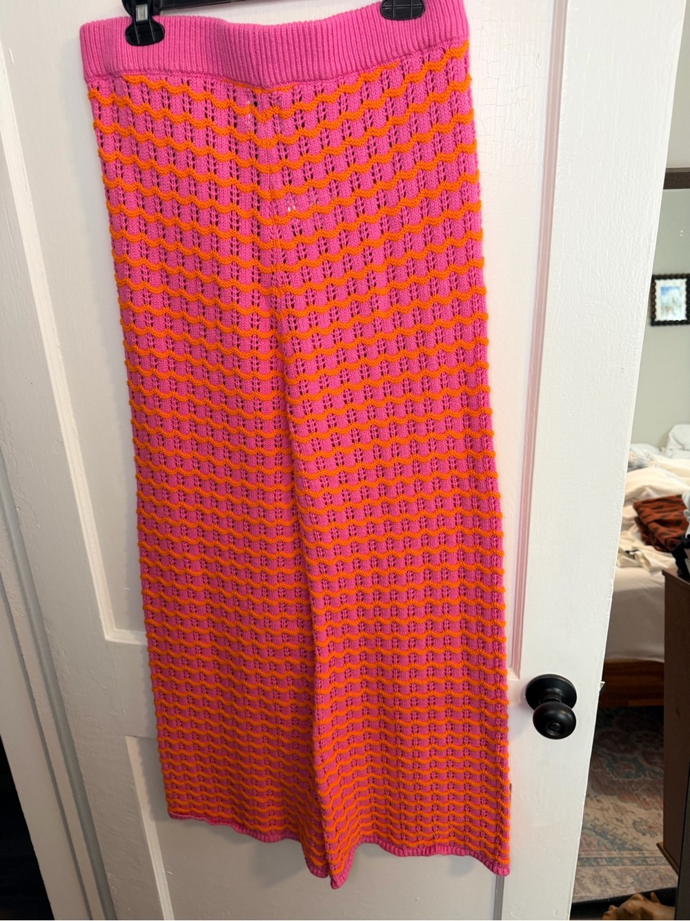 BDG Pink and Coral Knit Wide-Leg Pants with Matching Jacket - Picture 7 of 13